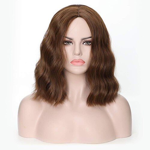 

Synthetic Wig Wavy Middle Part Wig Short Blonde Synthetic Hair Women's Cosplay Party Fashion Black Orange Brown