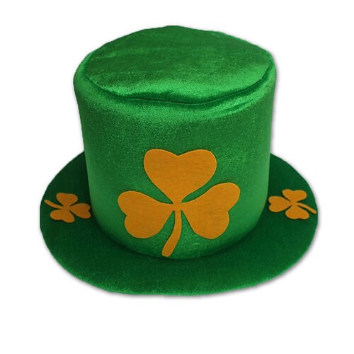 

Simple Pastoral Velour Hats with Clover 1pc St.Patrick's Day Headpiece