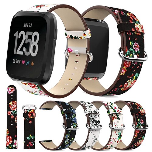 

1 pcs Smart Watch Band for Fitbit Versa 2 / Versa / Versa Lite Genuine Leather Smartwatch Strap Business Leather Loop Business Band Replacement Wristband