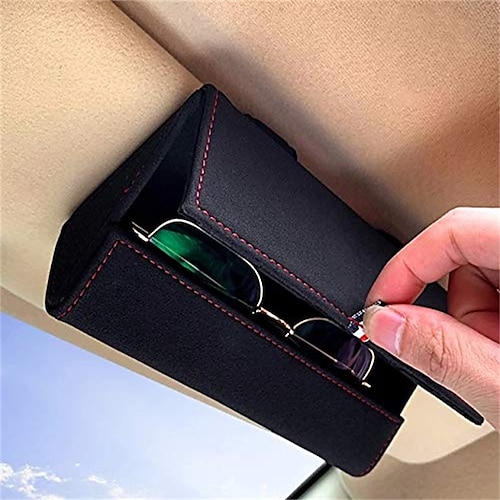 

Car Sunglass Holder Car Visor Sunglasses Case with Hidden Magnetic Closure Universal Automotive Eyeglasses Organizer Protective Box Car Accessories for Car SUV RV or Truck 1PCS