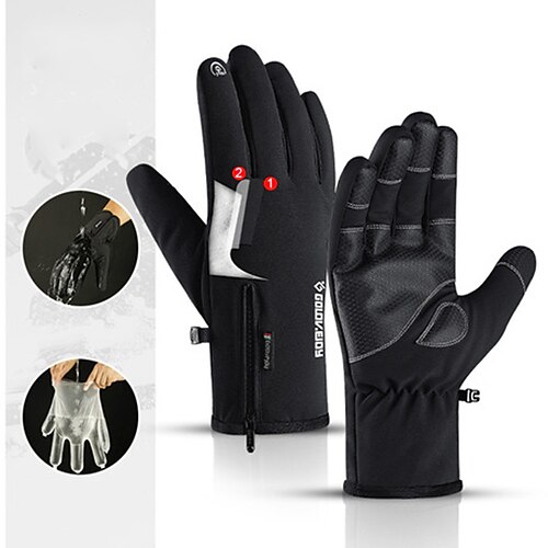 

gloves men touch screen, winter gloves bike motorcycle men waterproof, ski gloves women, bike gloves men, non-slip gloves winter windproof, black - w