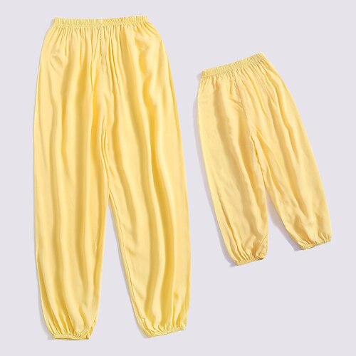 

Family Look Bottom Solid Color Causal Patchwork Yellow Casual Matching Outfits