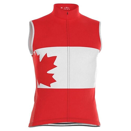 

21Grams Men's Cycling Vest Sleeveless Mountain Bike MTB Road Bike Cycling Red Canada Bike Breathable Quick Dry Moisture Wicking Reflective Strips Back Pocket Polyester Spandex Sports Canada Clothing