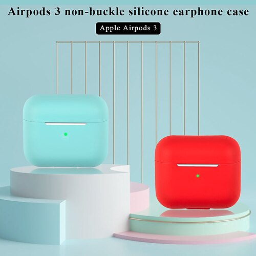 

Case Cover Compatible with AirPods 3 Shockproof Dustproof Solid Color Silicone Headphone Case