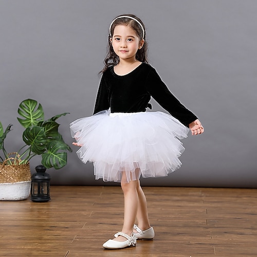 

Girls' Dancer Ballet Performance Under Skirt Stylish Polyester White Black Gray Skirt / Kid's