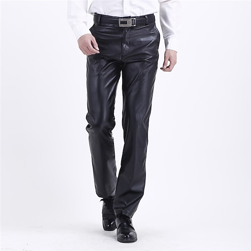 

Homme Pantalon Droite Poche Couleur unie Respirable Poids Léger Casual du quotidien Polyuréthane Mode Vêtement de rue Noir Micro-élastique