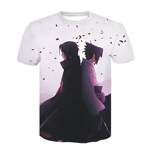 

Naruto Uchiha Sasuke Anime Dessin Animé Manga 3D 3D Harajuku Art graphique Tee-shirt Pour Homme Femme Adulte Impression 3D 100 % Polyester