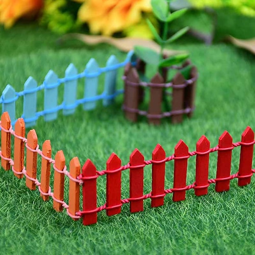 

Mini Wood Fence DIY Fairy Garden Barrier Handmade Miniatures Figurines Wooden Decoration for Home Decor Pastoral Landscape