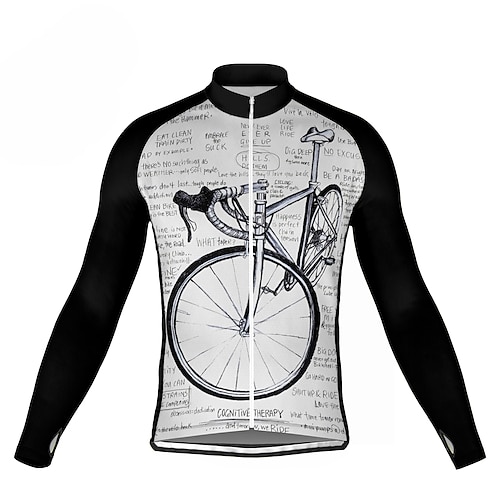 

21Grams Men's Cycling Jersey Long Sleeve Bike Top with 3 Rear Pockets Mountain Bike MTB Road Bike Cycling Warm Moisture Wicking Reflective Strips Back Pocket Green Purple Yellow Graphic Polyester