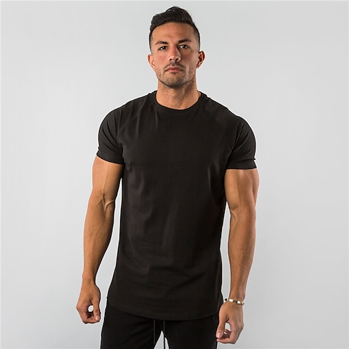 

Men's T shirt Tee Plain Crew Neck Casual Holiday Short Sleeve Clothing Apparel Sports Fashion Lightweight Big and Tall