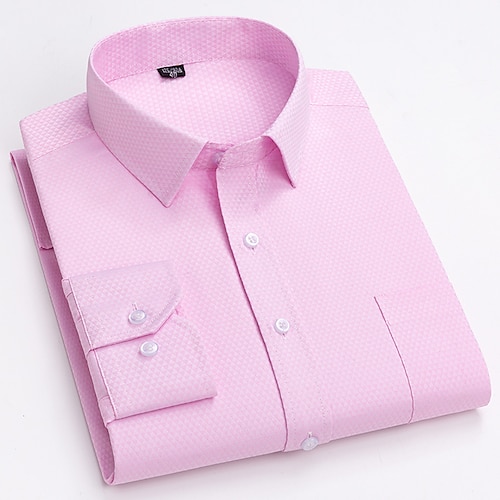 

Men's Shirt Dress Shirt Solid Color Classic Collar Light Pink Pink Light Blue White Black Street Casual Long Sleeve collared shirts Clothing Apparel Designer / Work