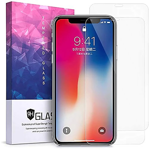 

2 Stück Handy Schutzfolie Für Apple iPhone 13 Pro Max 12 Mini 11 X XR XS Max 8 7 iPhone 11 Pro iPhone 11 Pro Max iPhone 8 Plus iPhone 7 Plus Hartglas 9H Härtegrad High Definition (HD) Ultra dünn