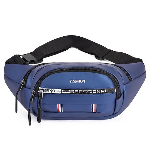 

Men's Fanny Pack Sling Shoulder Bag Oxford Cloth Zipper Solid Color Daily Outdoor Blue Black Gray Champagne