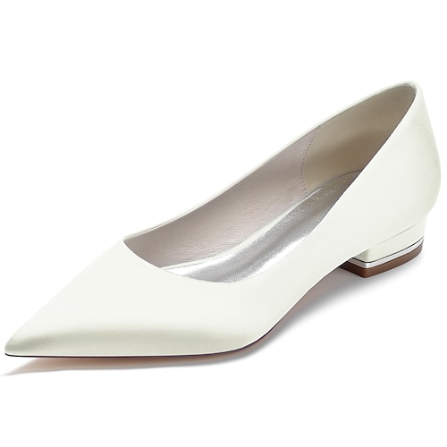 

Per donna scarpe da sposa Scarpe da sera Matrimonio Appartamenti di nozze Scarpe da damigella d'onore Estate Piatto Appuntite Elegante minimalismo Raso Mocassino Tinta unita Vinaccia Nero Bianco