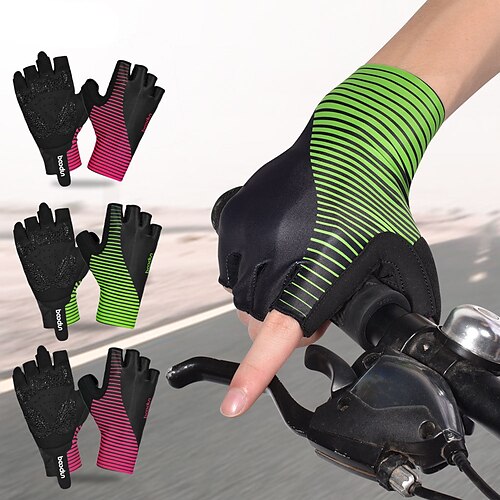 

BOODUN Bike Gloves Cycling Gloves Fingerless Gloves Windproof Warm Breathable Quick Dry Sports Gloves Mountain Bike MTB Outdoor Exercise Cycling / Bike Lycra Green Rose Red White for Adults'
