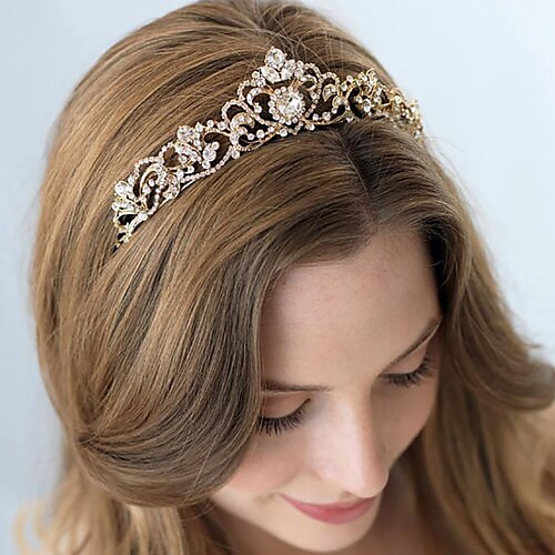 

Crown Tiaras Headbands Headpiece Rhinestone Alloy Wedding Party / Evening Retro With Crystal / Rhinestone Headpiece Headwear