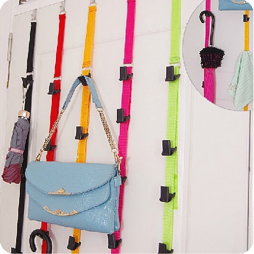 

Adjustable Nail-free High-strength Door Back Hook Coat And Hat Hanger Behind The Door Multi-purpose Hook Belt Lanyard