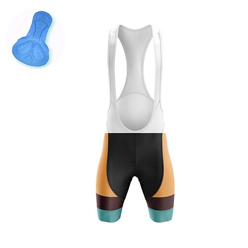 

21Grams Men's Cycling Bib Shorts Bike Bib Shorts Mountain Bike MTB Road Bike Cycling Sports Patchwork 3D Pad Cycling Breathable Quick Dry Yellow Polyester Spandex Clothing Apparel Bike Wear
