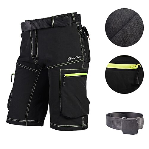 

Nuckily Men's Bike Shorts Cycling MTB Shorts Bike Pants Baggy Shorts Relaxed Fit Mountain Bike MTB Road Bike Cycling Sports Breathable Anatomic Design Quick Dry Waterproof Zipper Dark Grey Army Green