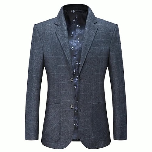 

Per uomo Giacca Attività commerciale Giornaliero Primavera Estate Standard Cappotto Standard Tenere al caldo Informale Giacca Manica lunga A quadri Tasche Grigio scuro Blu Grigio chiaro