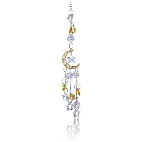 

Suncatcher Moon Star Crystal Sun Catcher Hanging Chandelier Crystal Ball Prism Window Lighting Pendant
