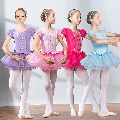 

Da ragazza Ballerino Balletto Esibizione Vestiti Moda Poliestere Viola chiaro opaca rosa Rosa Chiaro Abito / Per bambini