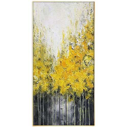 

Oil Painting Handmade Hand Painted Wall Art Modern Abstract Golden Forest Landscape Home Decoration Decor Rolled Canvas No Frame Unstretched