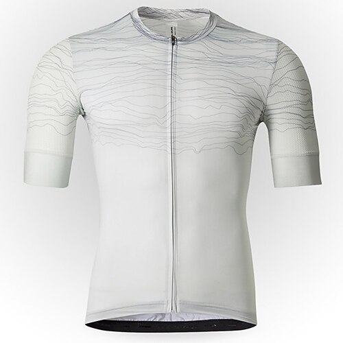 

21Grams Men's Cycling Jersey Short Sleeve Bike Top with 3 Rear Pockets Mountain Bike MTB Road Bike Cycling Breathable Quick Dry Moisture Wicking Reflective Strips White Polyester Spandex Sports