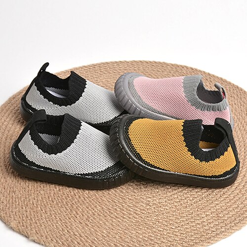 

Boys' Girls' Sneakers Sports Outdoors Daily Knit Breathability Non-slipping Little Kids(4-7ys) Daily Walking Shoes Indoor Outdoor Play Gray Dusty Rose Yellow Spring Summer