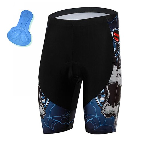 

21Grams Men's Bike Shorts Cycling Shorts Bike Padded Shorts / Chamois Mountain Bike MTB Road Bike Cycling Sports Skull 3D Pad Cycling Breathable Quick Dry Blue Polyester Spandex Clothing Apparel Bike