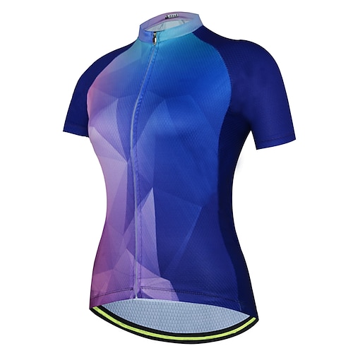 

21Grams Women's Cycling Jersey Short Sleeve Bike Top with 3 Rear Pockets Mountain Bike MTB Road Bike Cycling Breathable Quick Dry Moisture Wicking Reflective Strips Purple Polyester Spandex Sports