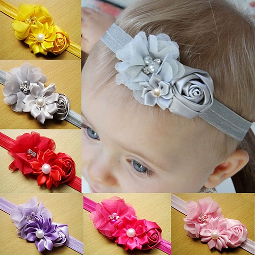 

Baby Girls' Active / Sweet Daily White / Blue / Red Floral / Solid Colored Floral Style Polyester Hair Accessories Green / Blue / White Kid onesize