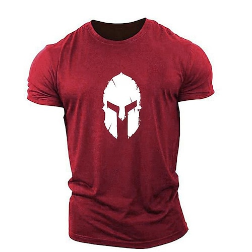 

Herre Gymnastiktrøje Kortærmet T-shirt Afslappet Spandex Hurtigtørrende Fitness Gym Træning Løb Sportstøj Sportstøj Dødningehoveder Vinrød Gamle blå Sort