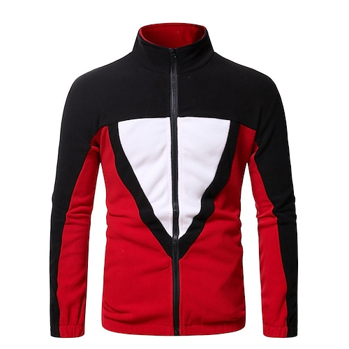 

Hombre Sudadera con cremallera Chaqueta Azul Piscina Rojo Cuello Mao Bloque de color Retazos Cremallera Bolsillo delantero Casual Diario Fin de semana Ropa deportiva Casual Grande y alto Primavera