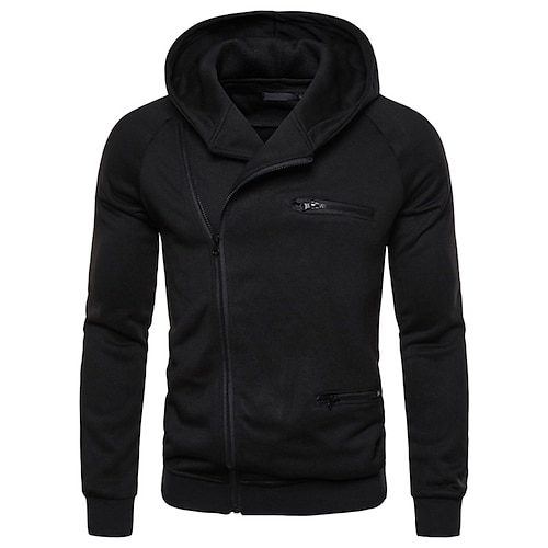 

Homme Sweat à capuche Sweat à capuche zippé Gris Foncé Noir Capuche Couleur unie Zippé Poche Casual du quotidien Vacances Vêtement de sport Casual Grand et grand Printemps Automne Vêtement Tenue