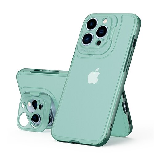 

Phone Case For Apple Back Cover iPhone 13 Pro Max 12 11 SE 2022 X XR XS Max 8 7 Plus with Stand Shockproof Solid Colored TPU PC
