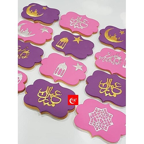 

Acrylic DIY Letter Pattern Baking Cake Mold Ramadan Arabian Happy Cookie Mold Stamping Props