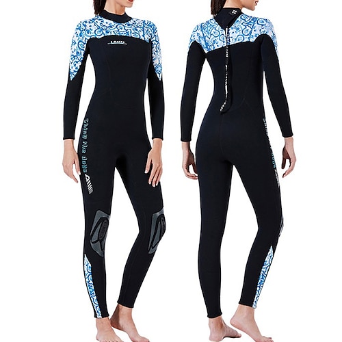 

Dive&Sail Women's Full Wetsuit 3mm SCR Neoprene Diving Suit Thermal Warm UPF50 Quick Dry High Elasticity Long Sleeve Full Body Back Zip - Swimming Diving Surfing Scuba Patchwork Spring Summer Winter