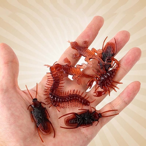 

April Fool's Day Simulation Cockroach April Fool's Day Fake Cockroach Soft Material Realistic Cockroach Tricky Toy 40pcs