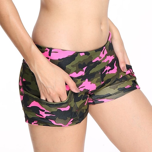

Women's Yoga Shorts Side Pockets Camo / Camouflage Sport Athleisure Shorts Bottoms Tummy Control Butt Lift Breathable Quick Dry Soft Yoga Fitness Gym Workout Pilates Running Athletic Athleisure