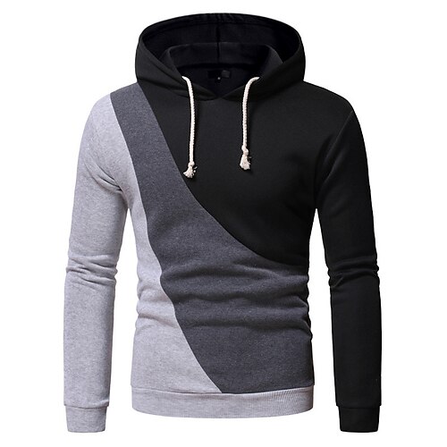 

Homme Sweat à capuche Bleu Noir Capuche Bloc de couleur Lacet Imprimer Casual du quotidien Vacances Vêtement de sport Casual Grand et grand Printemps Automne Vêtement Tenue Pulls Capuche Pulls