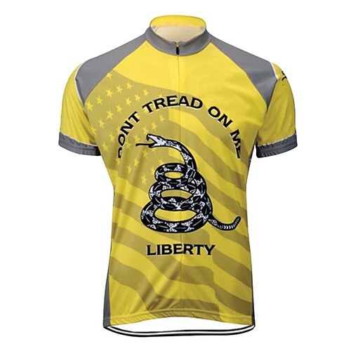 

21Grams Men's Cycling Jersey Short Sleeve Bike Top with 3 Rear Pockets Mountain Bike MTB Road Bike Cycling Breathable Quick Dry Moisture Wicking Reflective Strips Yellow Snake Polyester Spandex Sports