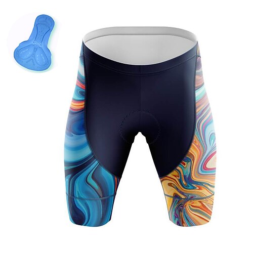 

21Grams Men's Bike Shorts Cycling Padded Shorts Bike Padded Shorts / Chamois Mountain Bike MTB Road Bike Cycling Sports 3D Pad Cycling Breathable Quick Dry Blue Yellow Polyester Spandex Clothing