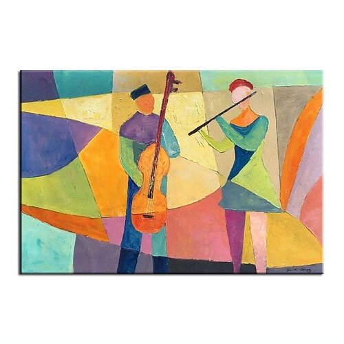 

Oil Painting Handmade Hand Painted Wall Art Modern People Playing Music Abstract Home Decoration Decor Stretched Frame Ready to Hang