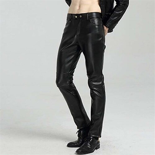 

Homme Pantalon fuselé Collants Pantalon Poche Couleur unie Respirable Poids Léger Casual du quotidien Polyuréthane Mode Vêtement de rue Noir Micro-élastique