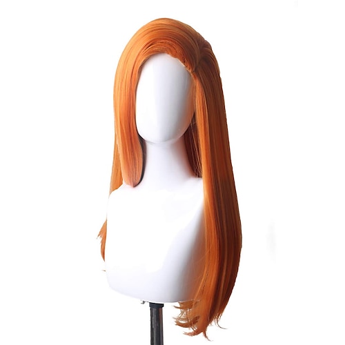 

Long Straight Side Part Ginger Orange Kim Possible Copslay Wig ChristmasPartyWigs