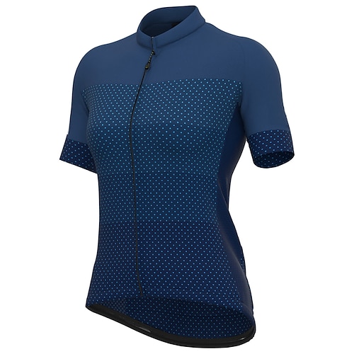 

21Grams Women's Cycling Jersey Short Sleeve Bike Top with 3 Rear Pockets Mountain Bike MTB Road Bike Cycling Breathable Quick Dry Moisture Wicking Reflective Strips Black Sky Blue Blue Gradient