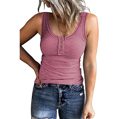 

Women Pink Tank Tops Summer Cute Shirts Henley Teen Girl Sleeveless cami dreesy Blouses