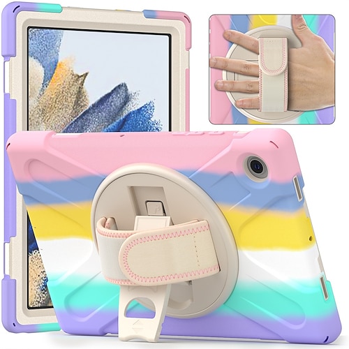 

Tablet Case Cover For Samsung Galaxy Tab A8 A7 Lite A 8.0"" Galaxy Tab S7 FE 12.4'' (2021) 360° Rotation Handle with Stand Solid Colored PC Silicone