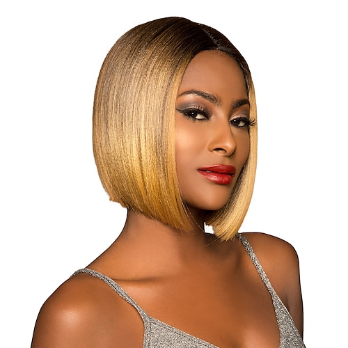 

Synthetic Wig Straight Middle Part Wig Short A1 Synthetic Hair Women's Cosplay Soft Fashion Blonde Brown